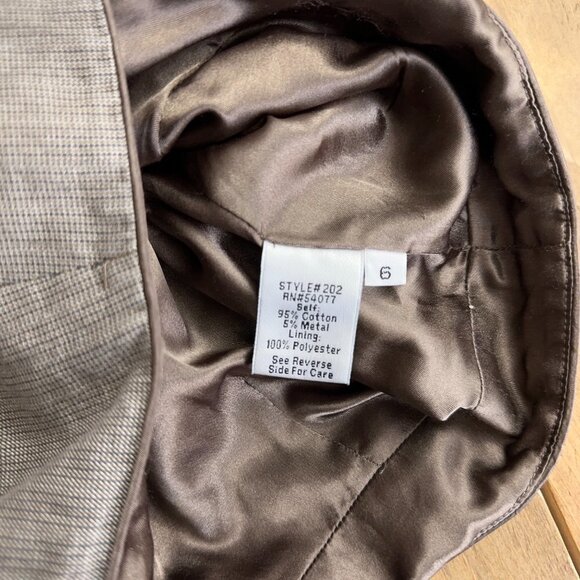 CAbi Liverpool Pleated Riding Skirt Brown Lined Cotton 202 Womens 6 - Picture 5 of 7